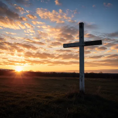 Easter Cross at Dramatic Sunrise