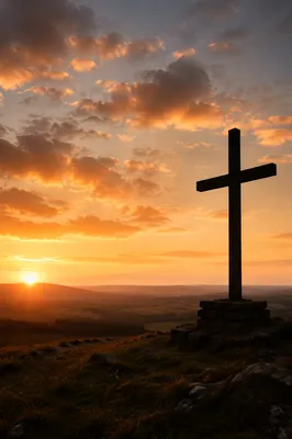 Easter Cross at Dramatic Sunrise