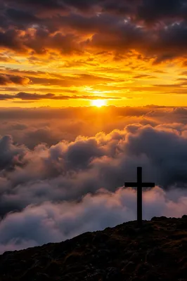 Dramatic Easter Cross Sunrise Over Storm Clouds