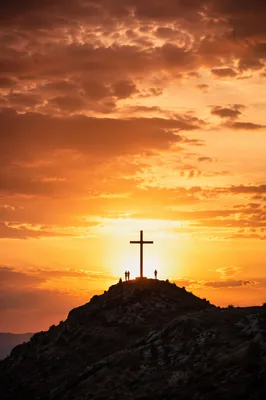 Easter Cross Sunrise Over Rocky Hill