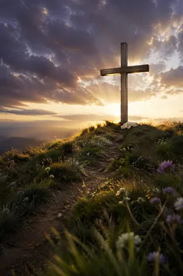 Easter Cross at Dramatic Sunrise