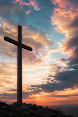 Easter Cross at Sunrise Dramatic Sky