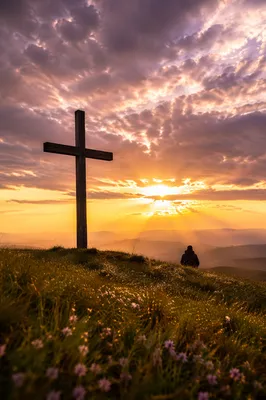 Easter Cross at Dramatic Sunrise