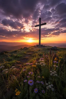 Easter Cross Sunrise Over Dramatic Sky
