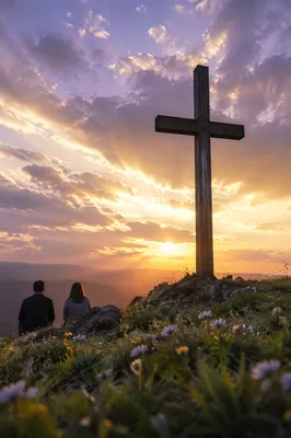 Easter Cross at Dramatic Sunrise