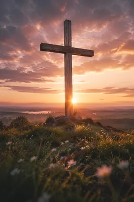 Easter Cross at Dramatic Sunrise