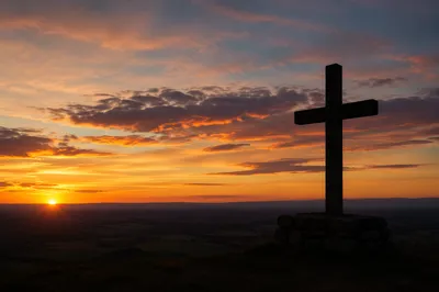 Easter Cross at Dramatic Sunrise