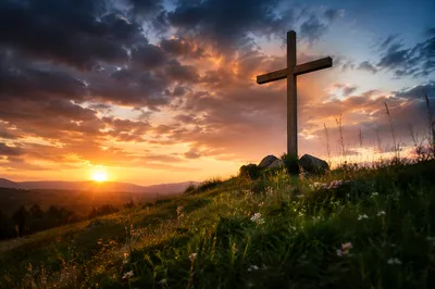 Easter Cross at Dramatic Sunrise