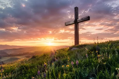 Easter Cross at Dramatic Sunrise