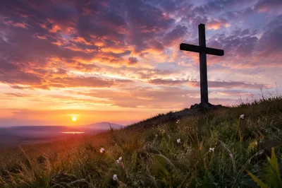 Easter Cross at Dramatic Sunrise