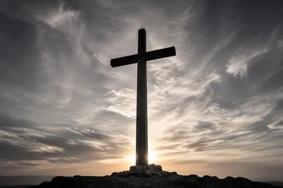 Easter Cross at Sunrise Dramatic Sky