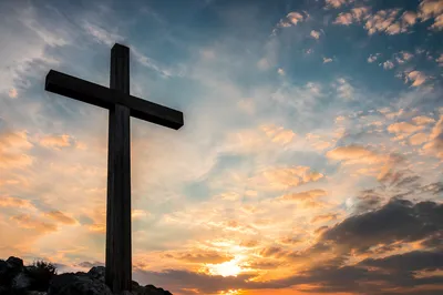 Easter Cross Sunrise with Dramatic Sky