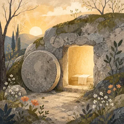 Easter Empty Tomb at Sunrise