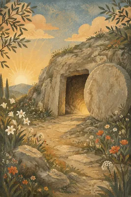 Easter Empty Tomb at Sunrise