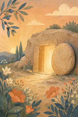Easter Empty Tomb at Sunrise