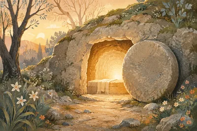 Easter Empty Tomb at Sunrise