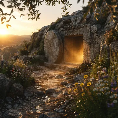 Easter Empty Tomb at Sunrise