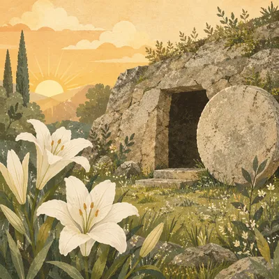 Easter Lilies by Empty Garden Tomb
