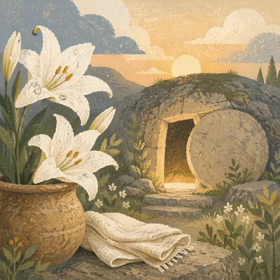Easter Lilies by Empty Garden Tomb