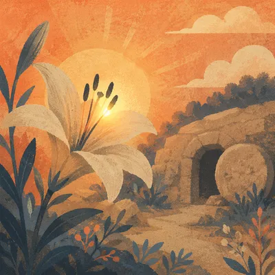 Easter Lily Before the Empty Tomb
