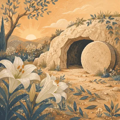 Easter Lilies at Empty Garden Tomb