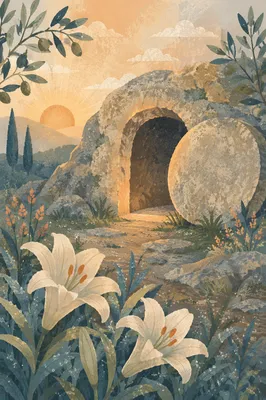 Easter Lilies at the Empty Garden Tomb