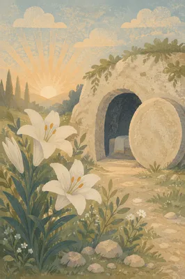 Easter Lilies by Empty Garden Tomb