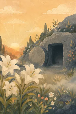 Easter Lily at the Empty Tomb