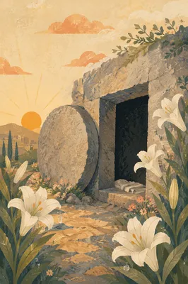 Easter Lilies at the Empty Garden Tomb