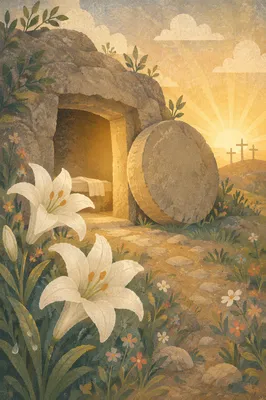 Easter Lilies at Empty Garden Tomb