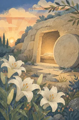 Easter Lilies at the Empty Tomb