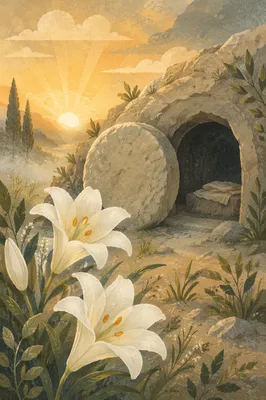 Easter Lilies at Empty Garden Tomb