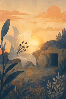 Easter Lily Before the Empty Tomb