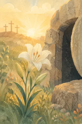 Easter Lily by Empty Garden Tomb