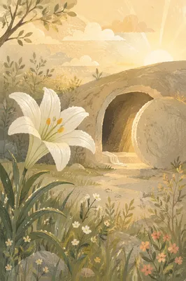 Easter Lily by Empty Garden Tomb