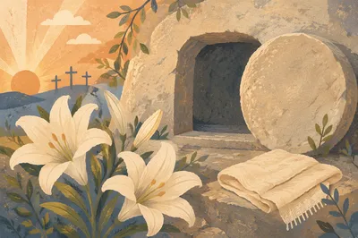 Easter Lilies at the Empty Garden Tomb