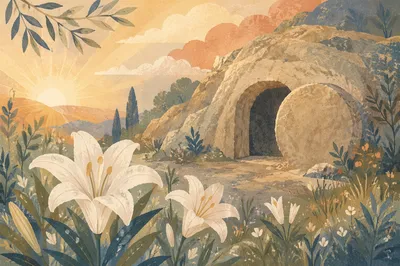 Easter Lilies at the Empty Garden Tomb