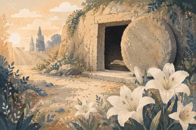 Easter Lilies at the Empty Garden Tomb