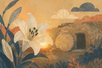 Easter Lily Before the Empty Tomb