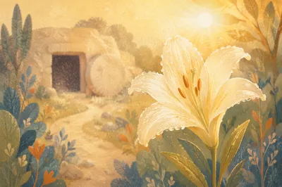 Easter Lily Before the Empty Tomb
