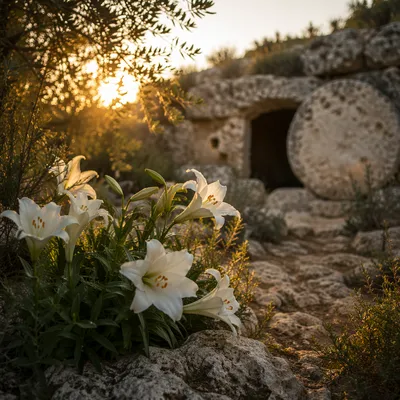 Easter Lilies at Empty Garden Tomb