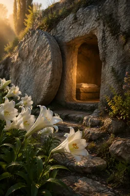 Easter Lilies at the Empty Tomb