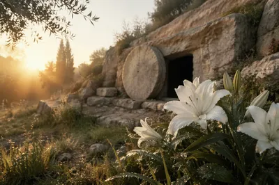 Easter Lilies at Empty Garden Tomb