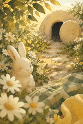 Peaceful Easter Garden Path at Sunrise