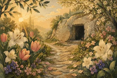 Peaceful Easter Morning Garden Tomb Path