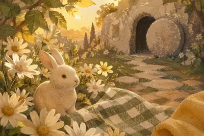 Easter Garden Path at Sunrise