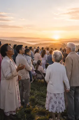 Outdoor Congregation at Easter Sunrise