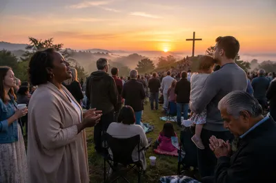 Outdoor Congregation at Easter Sunrise