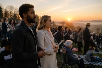 Outdoor Easter Sunrise Service on Hillside