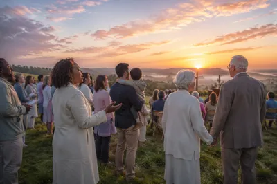 Outdoor Congregation at Easter Sunrise